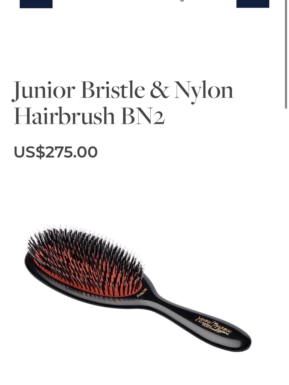 Pearson Junior Bristle & Nylon Hairbrush - Black and Red